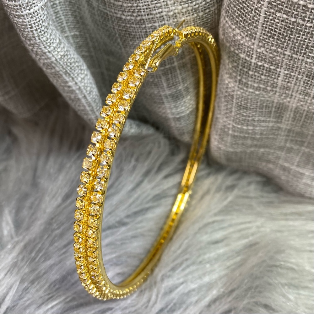 Big Hoop Crystal Earrings - Picture 3 of 13